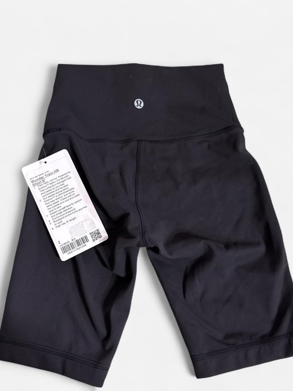 NWT Lululemon Athletica Wunder Train Black High-Waist Bike Shorts 8”.